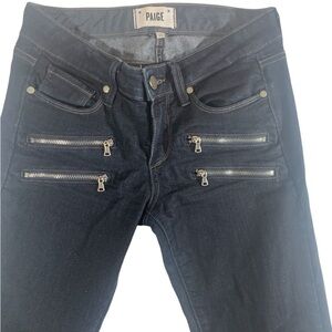 Paige Edgemont Jeans Sz 25 Dark Wash Denim with zippered pockets